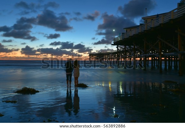 Landscape Panoramic View Crystal Pier Picturesque Stock Photo