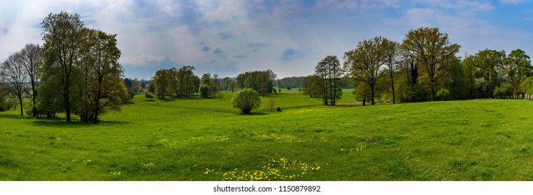 The Landscape Park In Basedow Is One Of The Main Works By Prussian Garden Architect Peter Joseph Lenné - Panorama From 8 Pictures