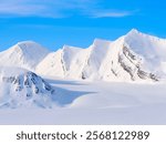 Landscape at pass from Vestre Gronfjorden to Fridtjovbreen, Island of Spitsbergen. Arctic region, Scandinavia, Norway, Svalbard