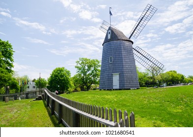 Landscape photograph of a windmill in one of the towns on Long Island, New York.