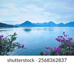 landscape photography of scenic manmade lake at Jatiluhur reservoir in Purwakarta regency, West Java, Indonesia