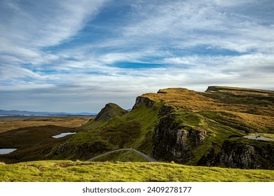 Landscape photography of the Scottish Highlands in the fall. Beautiful scene with mountains and green grass  - Powered by Shutterstock