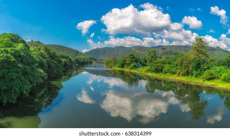 Landscape Of Ping River In Thailand.