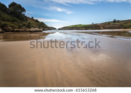 Landscape in the Poo Beach. Asturias. Spain.
