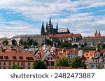 Landscape of Prague city at sunset