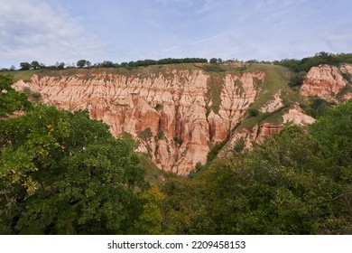 Landscape from the Red Ravine in Sebes, Romania - a geological phenomenon - Shutterstock ID 2209458153