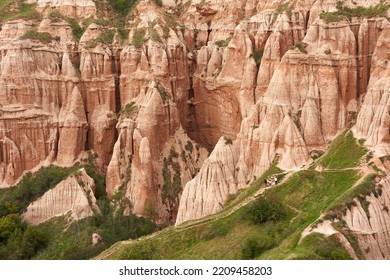 Landscape from the Red Ravine in Sebes, Romania - a geological phenomenon - Shutterstock ID 2209458203