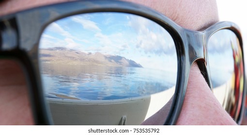 Landscape reflection in sunglasses