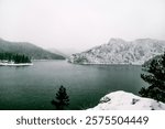 Landscape of the river among the stones, fast flow of water in the reservoir in the light of day, Siberian river Yenisei in Krasnoyarsk