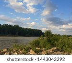 landscape with river and clouds