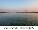landscape of river at sunset
