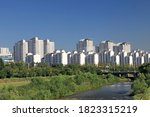 Landscape of riverside apartments - Bundang, Seongnam-si, Korea