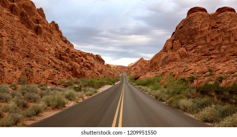 landscape rock nature road desert valley - Shutterstock ID 1209951550