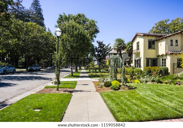 Landscape Rose Garden Residential Neighborhood San Stock Photo