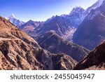 Landscape of Sagarmatha National Park, captured on the way to Namche Bazaar from Dole during Everest Base Camp trek, Nepal.