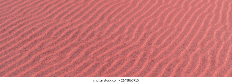 Landscape Sand Dunes Scenic Desert Scene On Red Planet Ground. Real Abstract Texture Sci Fi Background