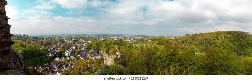 Landscape Scenery Of Town Sayn. Castle Sayn In Foreground. Town Bendorf In District Of Mayen - Koblenz In Rhineland-Palatinate