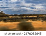 landscape seen from the high-speed train between Madrid and Zaragoza