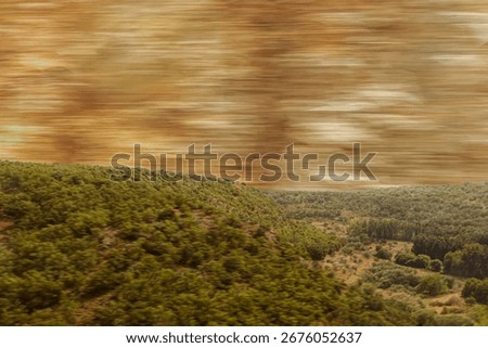 landscape seen from the high-speed train between Madrid and Zaragoza