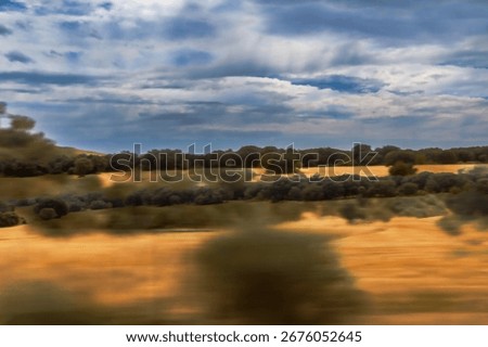 landscape seen from the high-speed train between Madrid and Zaragoza