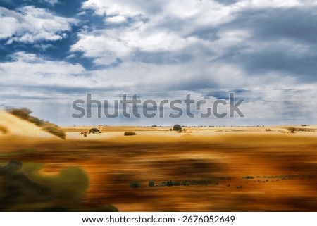 landscape seen from the high-speed train between Madrid and Zaragoza