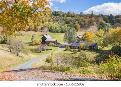 Landscape Shot Of Sleepy Hollow Farm In October.