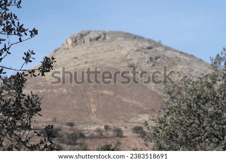 
landscape of the Sierra Elvira in Granada Spain