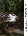 A landscape of silky waterfalls at Tekala River Waterfall, Semenyih.