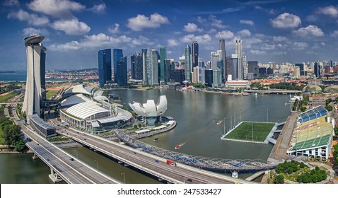 Landscape Of Singapore City In Day Morning Time