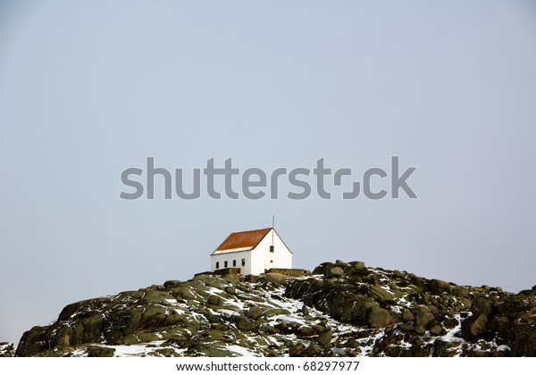 Landscape Single House On Top Mountain Stock Photo Edit Now