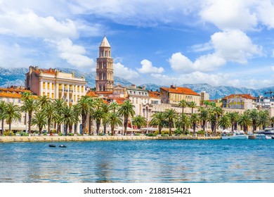 Landscape with Split old town, dalmatian coast, Croatia