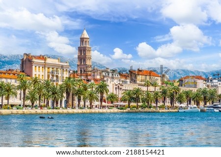 Landscape with Split old town, dalmatian coast, Croatia