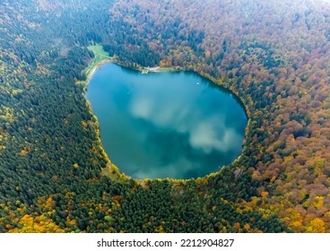 Landscape of St. Ana lake - Romania seen from above - Powered by Shutterstock