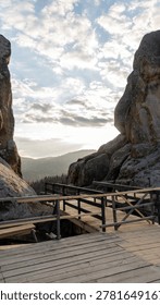 Landscape, stone cliffs at sunset. mountains, nature, romance