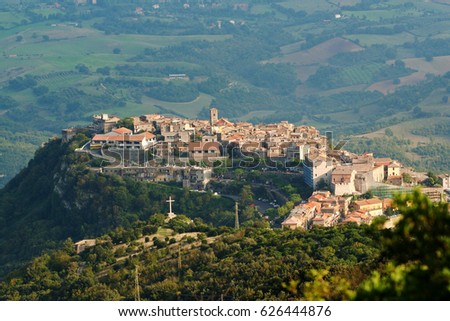 Landscape of St.Oreste from the summit of Mount Soratte in Italy