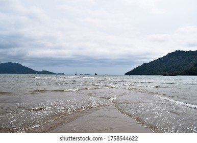 Landscape Of Sumatra Beach, Two Crossing Oceans Called Cross Sea.