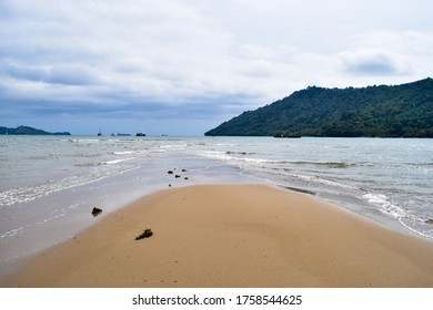 Landscape Of Sumatra Beach, Two Crossing Oceans Called Cross Sea.