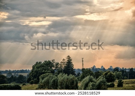 Landscape with Sun Rays in Rural Pickering, Ontario