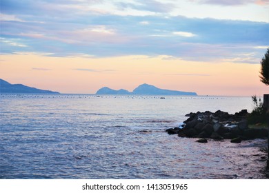 Landscape Sunset Capri Island Sud Italiy