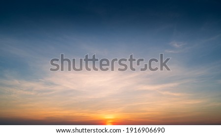 Landscape Sunset sky over the sea background,Nature concept 