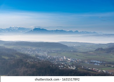 Landscape From Swiss Alps From Uetliberg 