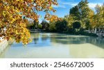 Landscape of the Tagus River as it passes through Aranjuez, Madrid, Spain