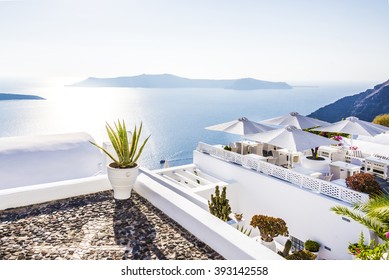 Landscape in Thira, Santorini, Greece - Shutterstock ID 393142558