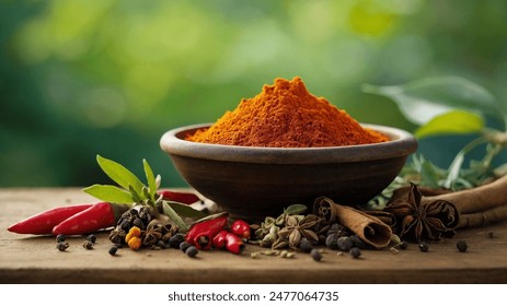 Landscape of traditional spices with a natural background - Powered by Shutterstock