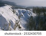 landscape of Tsarev Kurgan in Samara region on a sunny winter day