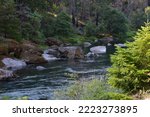 Landscape at the Umpqua River in the Cascade Range, Oregon