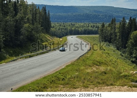 Landscape of the Ural pass.