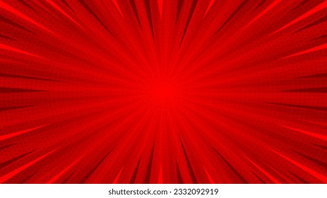 Landscape vector red comic style background design - Shutterstock ID 2332092919
