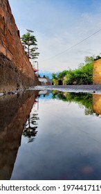 Landscape View After Rain And It's Reflection In The Rain Water Himachal Pradesh India 16May2021