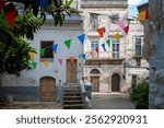 Landscape view, Altamura, houses streets and alleys of a small town in the south, southern Italy. Typical town in the Mediterranean area of ​​Europe.